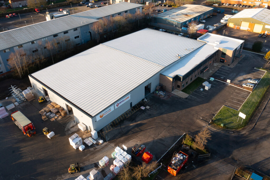 Martin Close 2022 top warehouse drone shot