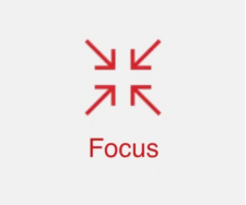 Arrows pointing to one place representing Focus