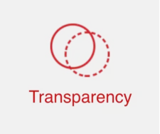 Two overlapping circles to represent transparency.